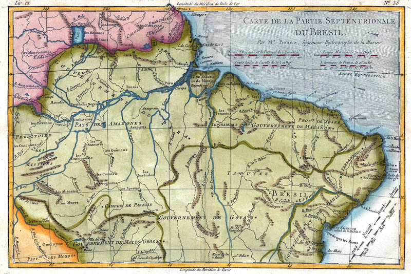 Brazilië Amazonegebied, 1760 Bonne